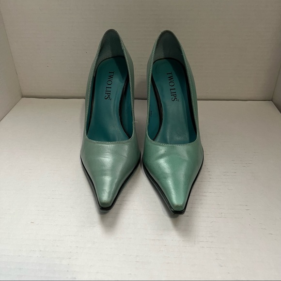 TWO LIPS TEAL GREEN PUMPS - Picture 3 of 11